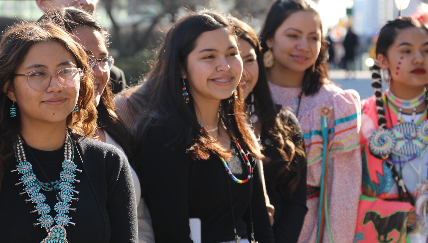 A group of teenage Native American girls.