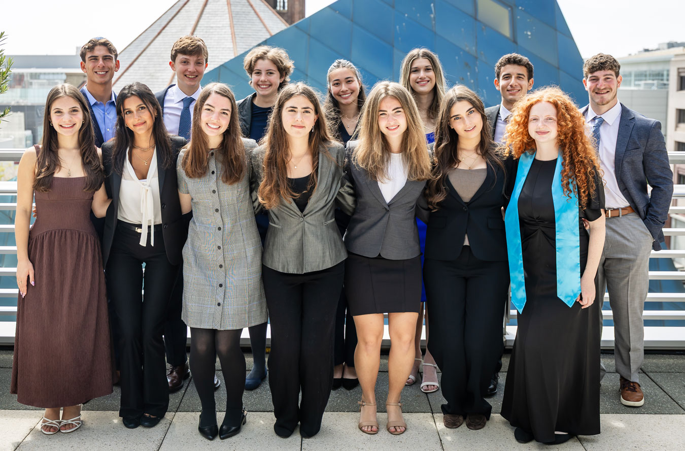 The 2026 awardees standing together outside.